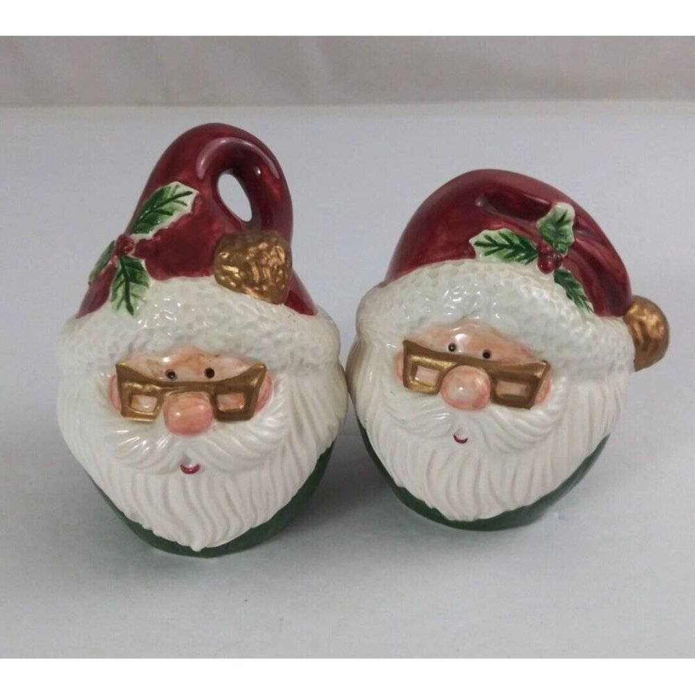 Vintage 1995 OCI Santa Claus Head 3.5" Salt & Pepper Shakers